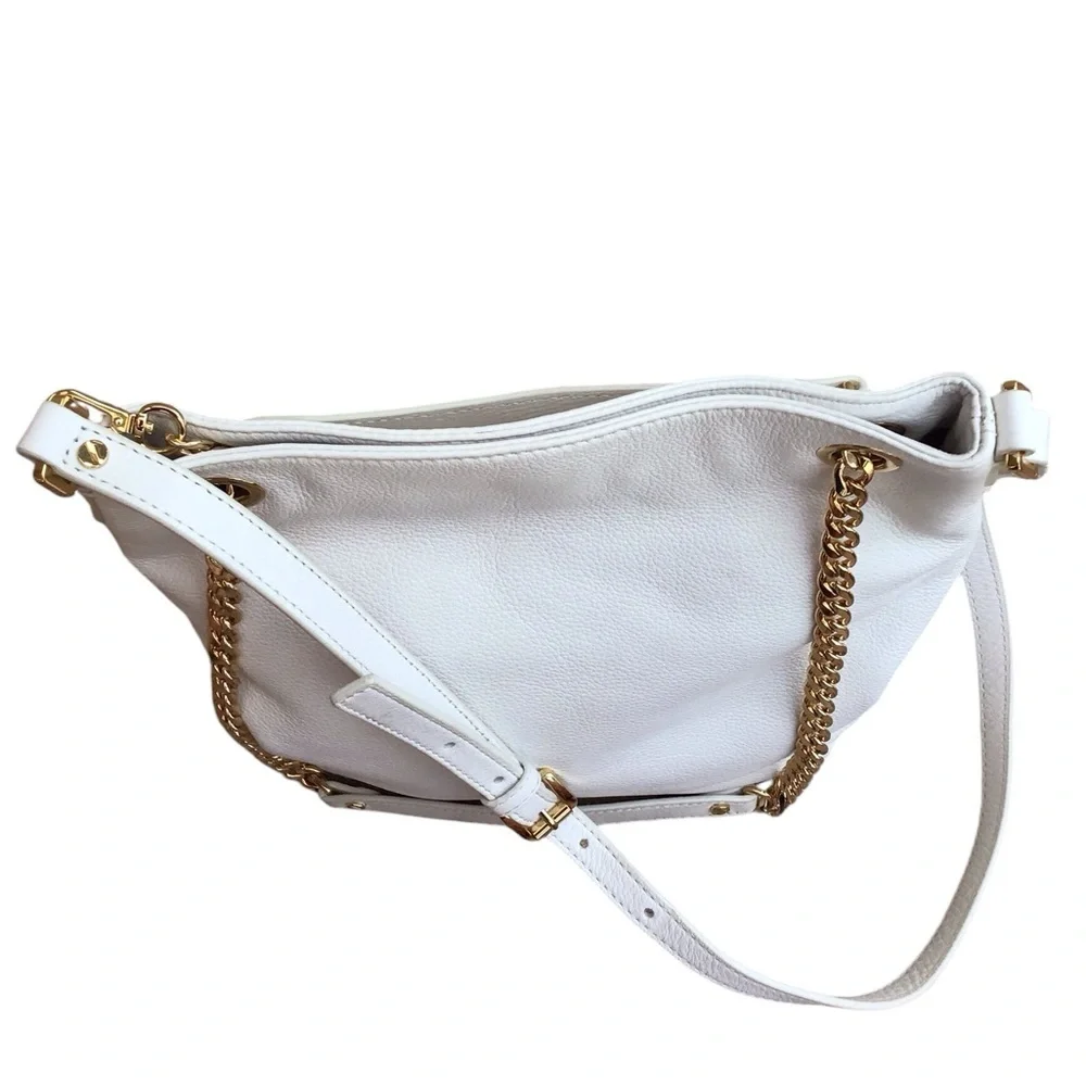 Michael Kors White Leather Jet Set Chain Shoulder Bag